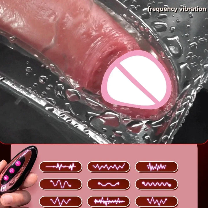 Penis vibrador com controle remoto aquecido,massageador de ponto G.