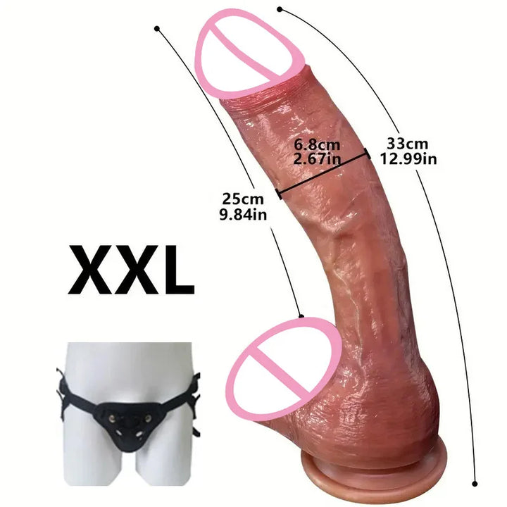 Super Long Skin Dildo Penis Silicone Realistic Sex.