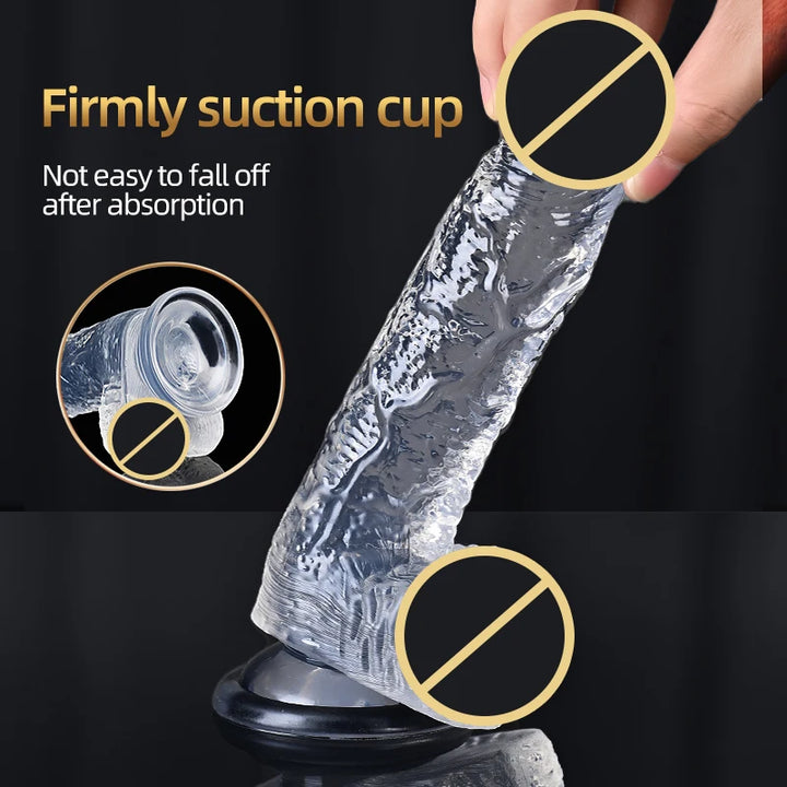 Realistic Dildo With Suction Cup Huge Jelly Dildos Sex Toys