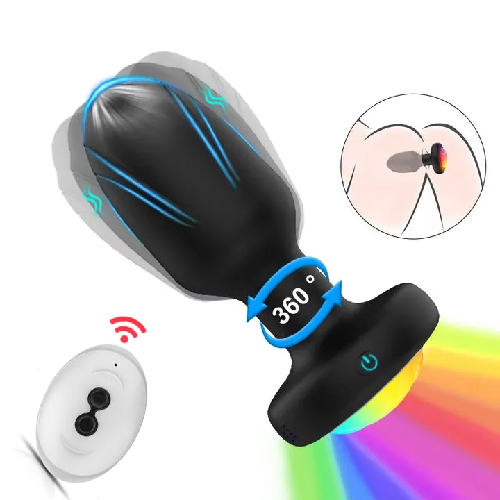 360° Rotation Vibrating Butt Plug Sex Toys