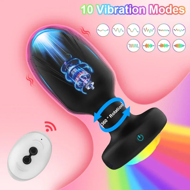 360° Rotation Vibrating Butt Plug Sex Toys