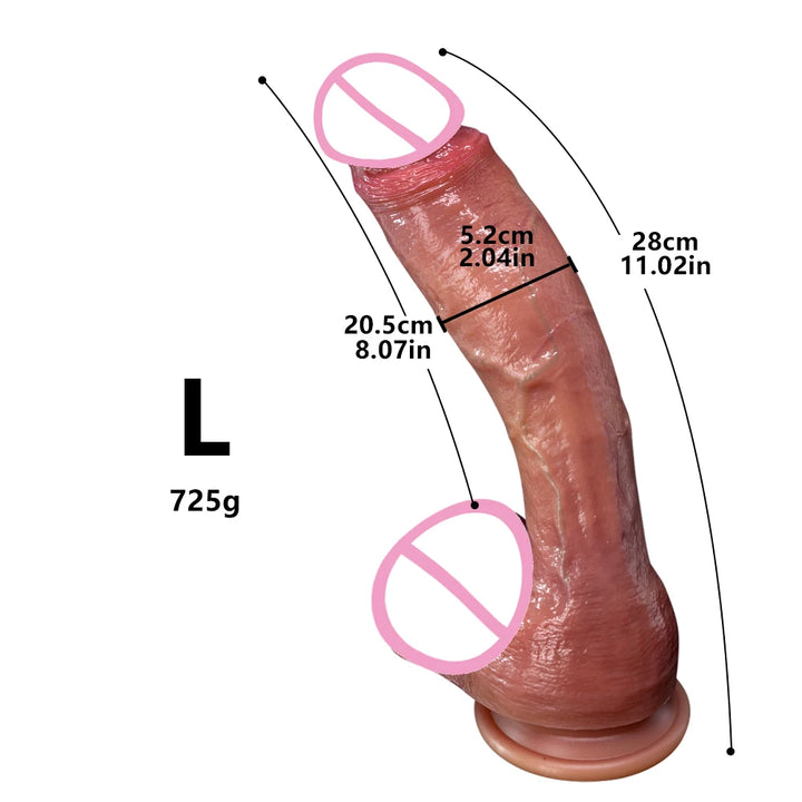 Super Long Skin Dildo Penis Medical Silicone Realistic SexToys