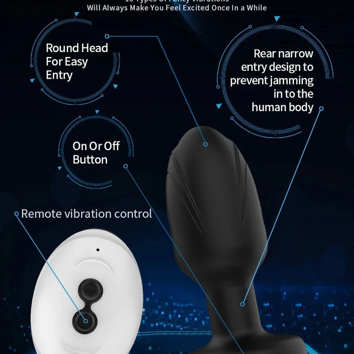 360° Rotation Vibrating Butt Plug Sex Toys