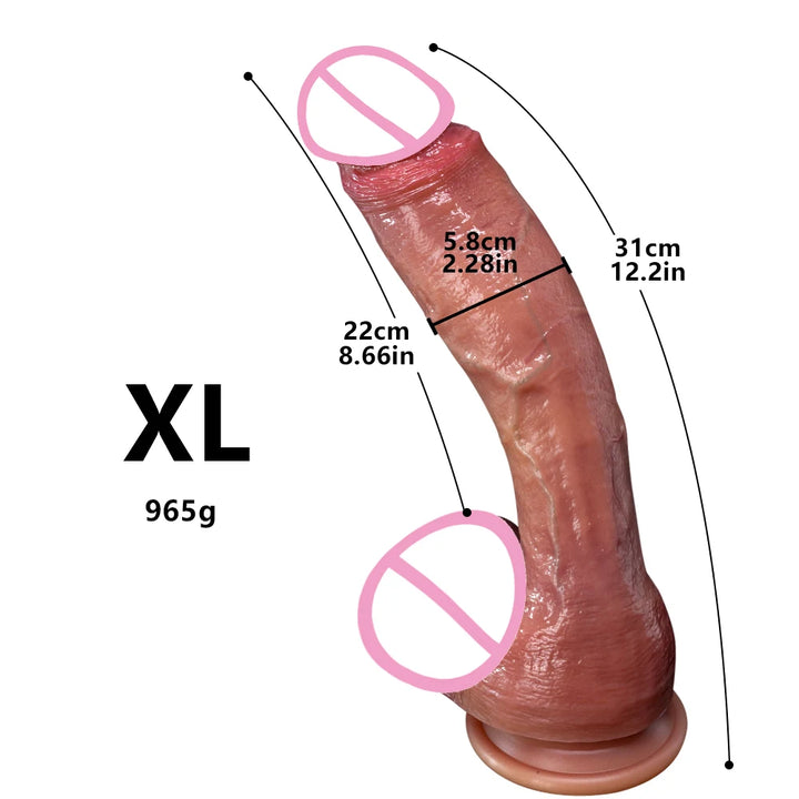 Super Long Skin Dildo Penis Medical Silicone Realistic SexToys