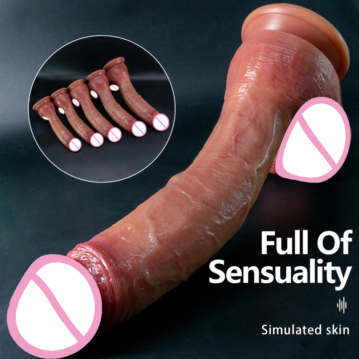 Super Long Skin Dildo Penis Medical Silicone Realistic SexToys