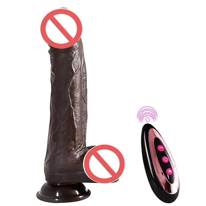 Vibrador anal dildo realista extensível aquecido.