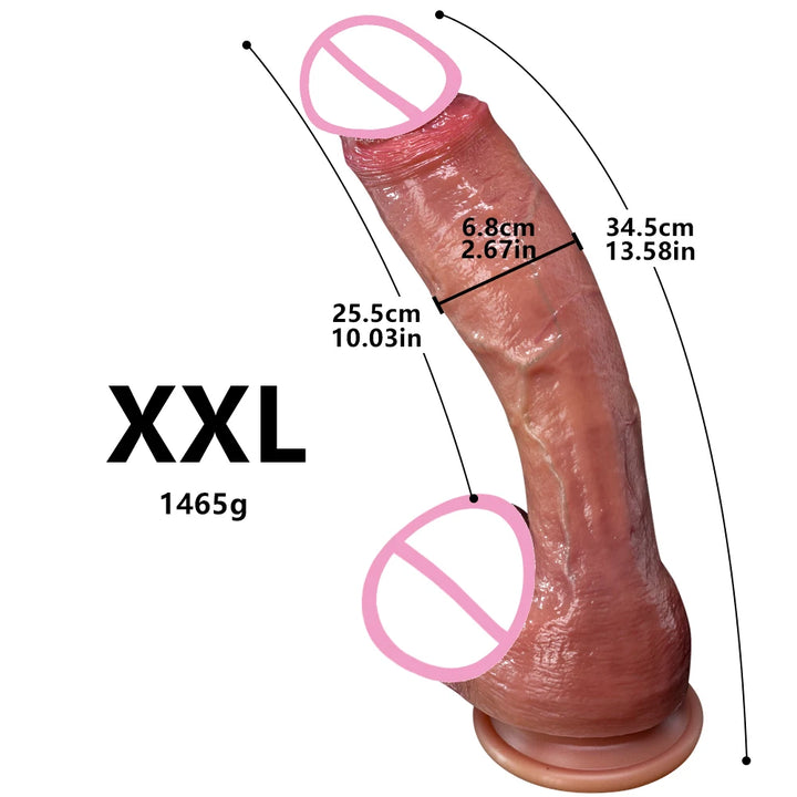 Super Long Skin Dildo Penis Medical Silicone Realistic SexToys