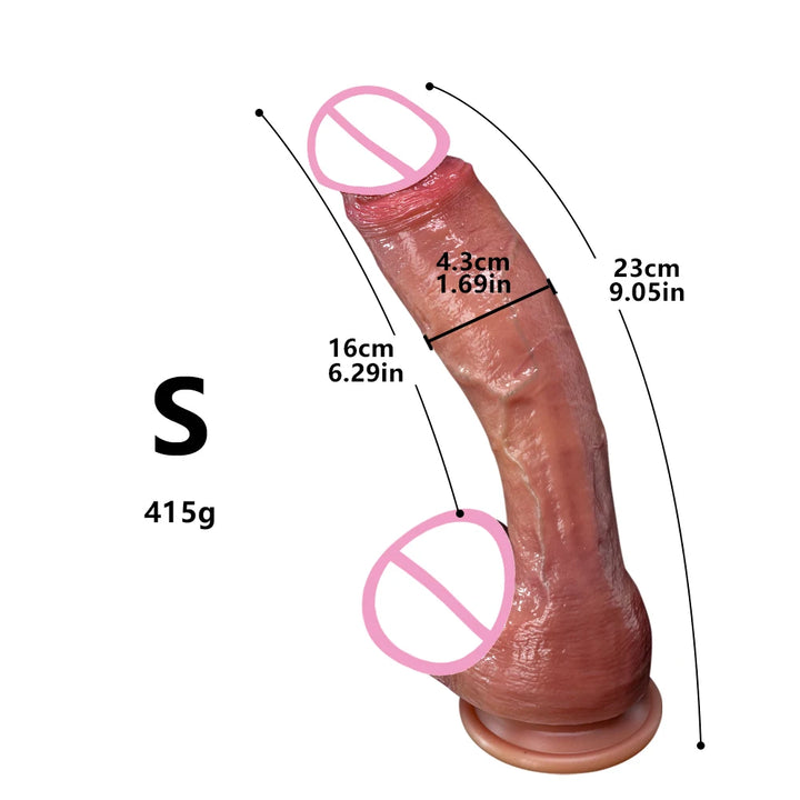 Super Long Skin Dildo Penis Medical Silicone Realistic SexToys