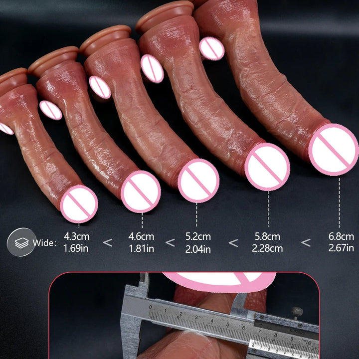 Super Long Skin Dildo Penis Medical Silicone Realistic SexToys