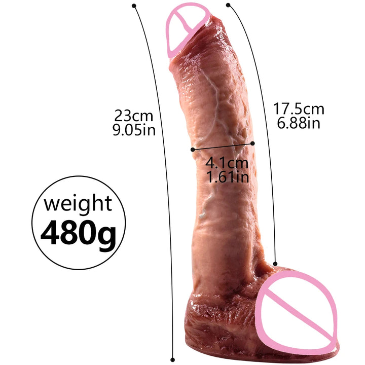 Super Long Skin Dildo Penis Medical Silicone Realistic SexToys