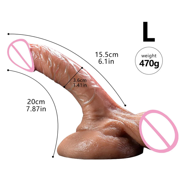 Super Long Skin Dildo Penis Medical Silicone Realistic SexToys